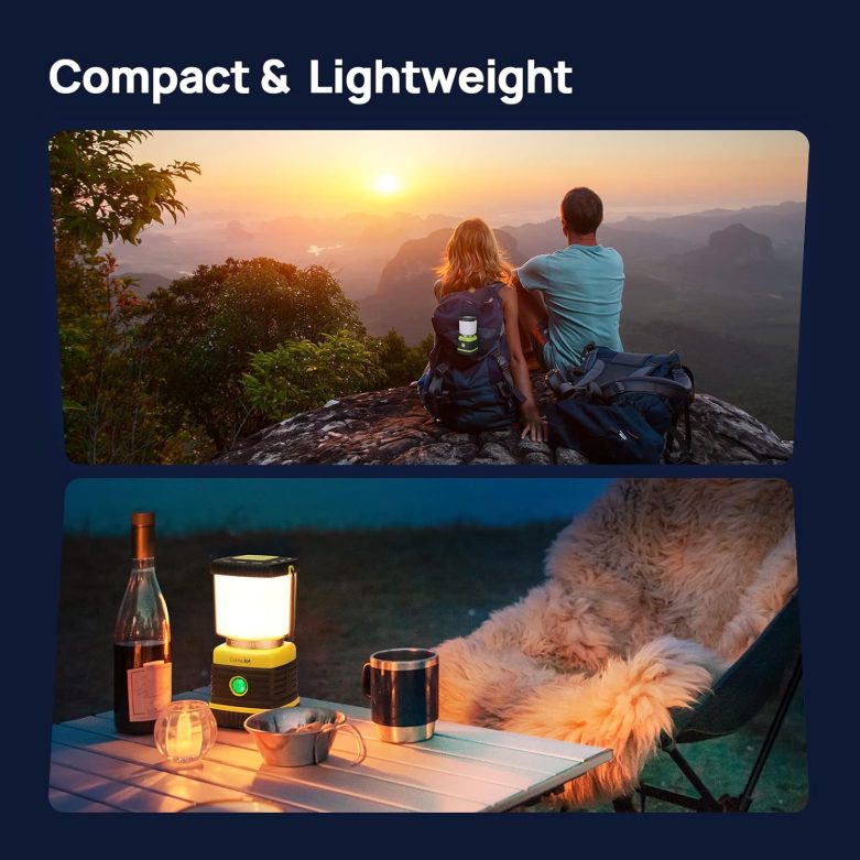 LED Camping Lantern Rechargeable, Consciot Camping Lights, 1000LM, 4 Light Modes, 4400mAh Power Bank, IPX4 Waterproof, Dimmable Tent Lights for Emergency, Power Outages, USB C Cable Included, 2 Pack - Image 9
